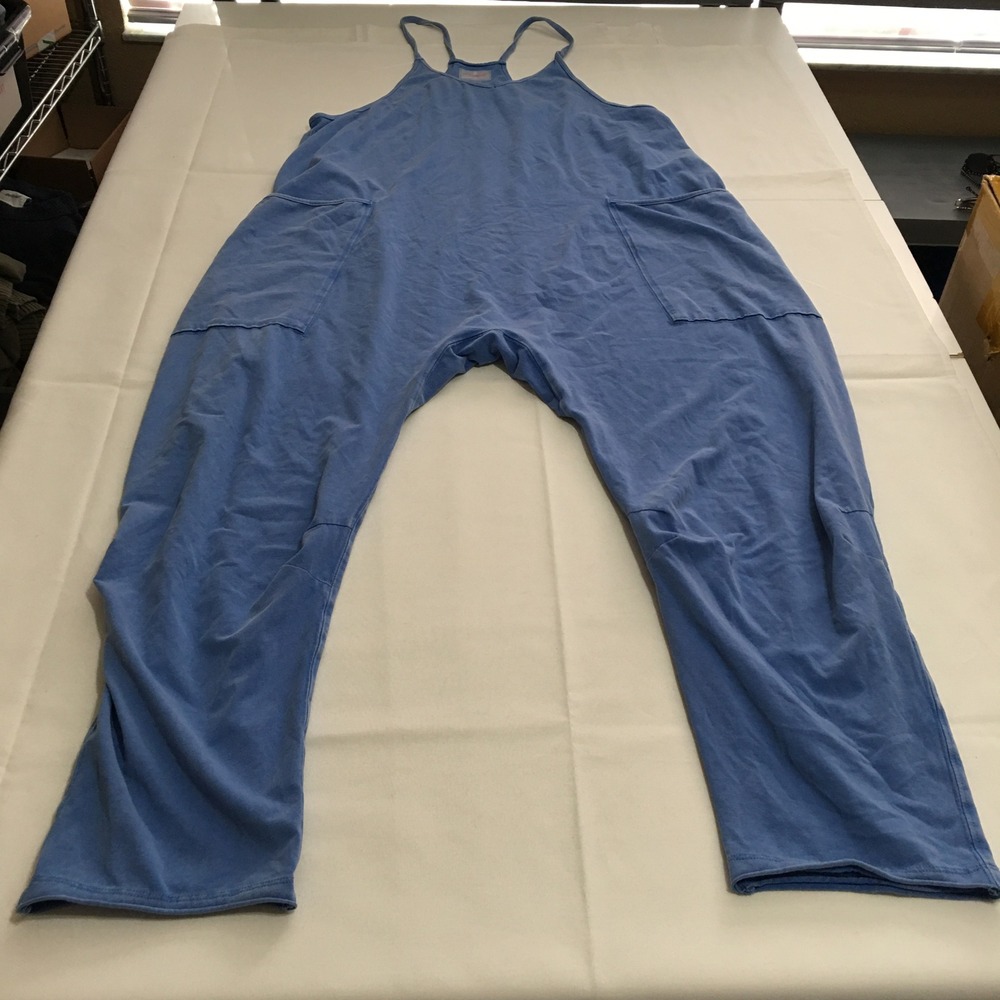 Free People Movement Hot Shot Jumpsuit XS Blue Harem Strappy Boho